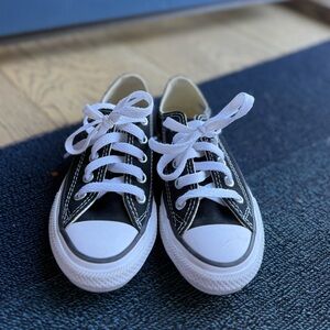 Black and White Low Top Converse Kids Sneakers